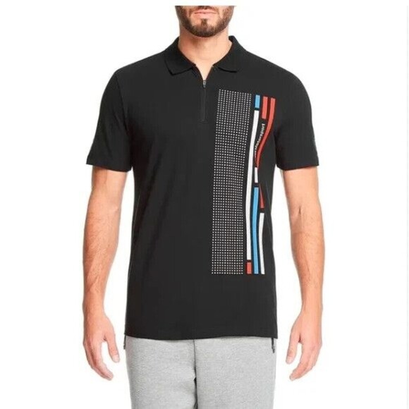 Puma BMW Motorsport 1/4 Zip Graphic Polo Shirt- Black, Size: Large - Picture 1 of 9